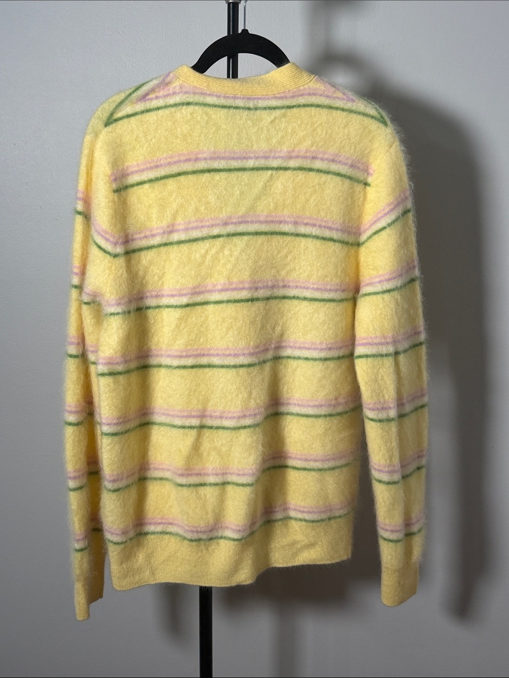 NWT New JCrew Alpaca-blend V-neck cardigan in stripe - Picture 3 of 5